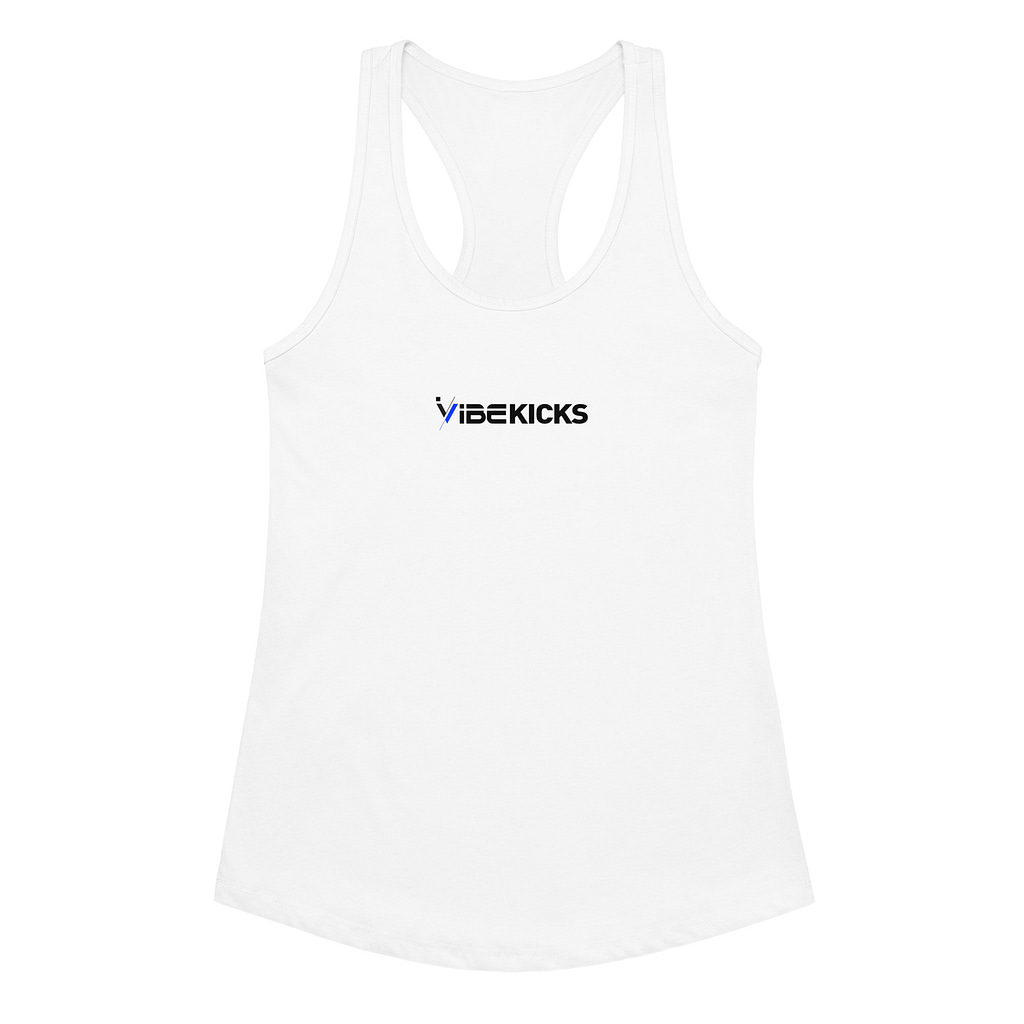 iVibeKicks Women’s fitted racerback tank top - White