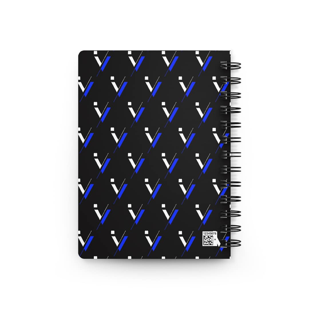 iVibekicks Blue Diagonal Pen Pattern Spiral Notebook — Lined Spiral-Bound Journal - Image 2