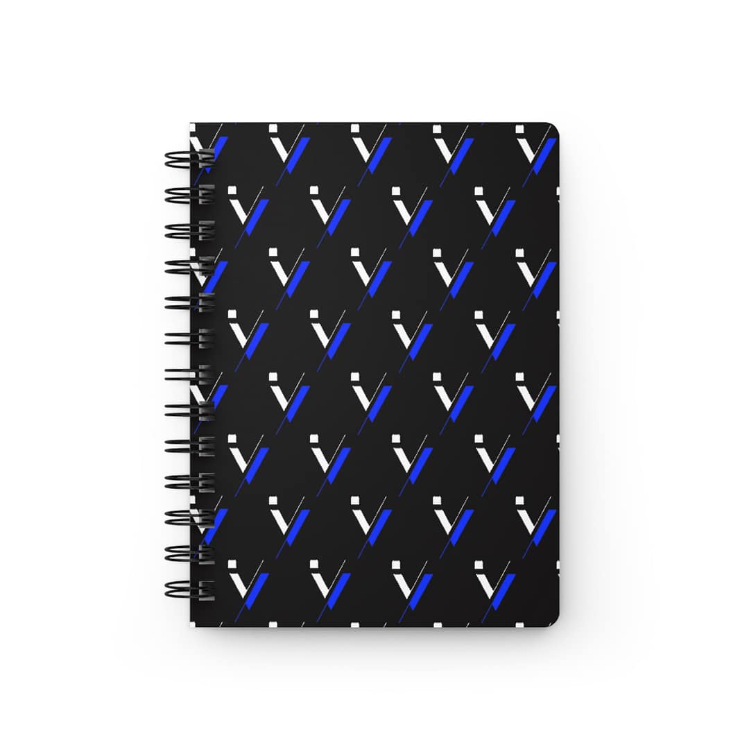 iVibekicks Blue Diagonal Pen Pattern Spiral Notebook — Lined Spiral-Bound Journal