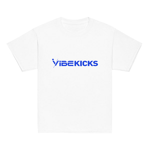 iVibeKicks – Youth Short Sleeve T-Shirt | White/Blue