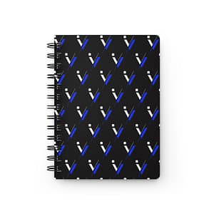 iVibekicks Blue Diagonal Pen Pattern Spiral Notebook — Lined Spiral-Bound Journal