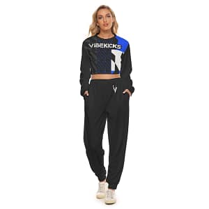 iVibeKicks Women's Crop Sweatshirt Suit - Vibe Print